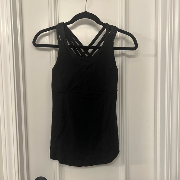 lululemon athletica Black Strappy Tank Top sz 4 - Picture 1 of 2
